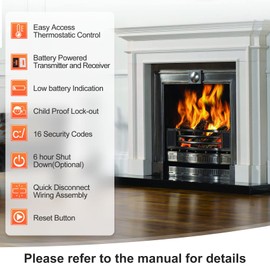 RCST Fireplace Remote Control,Fit for Ambient,Majestic,Vermont castings TSST TSTSC RC-RE RCT-TX RC-RB/RCRB,Fit for Rasmussen RAS-WS-1 ect,Fireplace Transmitter Kit,Contro Millivolt Valve,3 YR-GNTEE