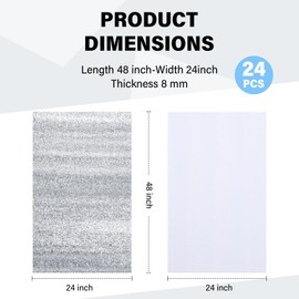 Frienda Garage Door Insulation Set 24 x 48 Inch White Foam Core Insulation Panels Reflective Aluminum Radiant Barrier Thermal Shield with Adhesive Tape for Greenhouse Attics Walls(16 Pcs)