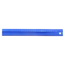 sourcing map Metal Ruler 30 cm Metric Ruler Measurement Aluminium Alloy Non-Slip Protective Ruler Straight Cutting Ruler Measuring Tool with Hanging Hole for Cutting Measuring Blue