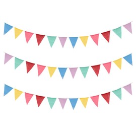 Bunting Outdoor Weatherproof, Pack of 3 Bunting Garland, Weatherproof Fabric Outdoor, Bunting Birthday for Garland Classroom Decoration, School Party, Wedding, Festival (3 Pieces 12 m)