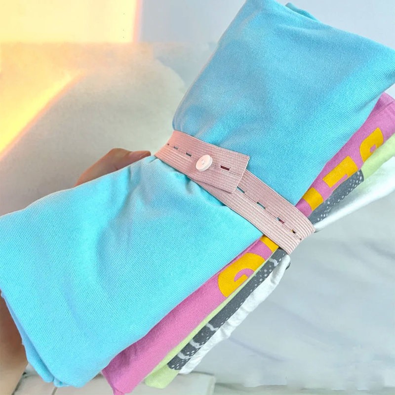 100Pcs Elastic Band with Buttonholes Stretchable Reusable Roll Up Clothes
