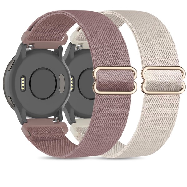 Kollody 2 Pack Stretchy Nylon Watch Bands Compatible with Garmin