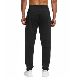 HODOSPORTS 32"/34"/36"/38"/40" Inseam Tall Mens Sweatpants Zipper Pocket Extra Tall Joggers Workout Pants Black-36-XL
