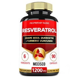 Trans Resveratrol Supplement with Grape Seed, Milk Thistle, and More - Resveratrol - 6 Herbal Supports for Immune System, Heart Health, Body Management - 90 Capsules