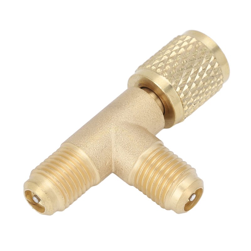 Quick Coupler Tee Adapter Brass Valve Core 1/4in SAE R22