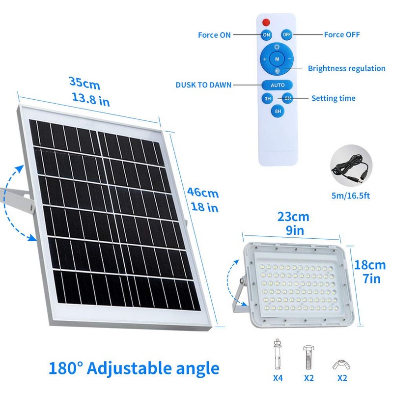 200W LED Solar Flood Lights,18000Lumens Street Flood Light Outdoor IP67