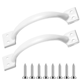 FdcZeyxior V171 6-1/2" Gate Handle, Screen Door Handle in Stainless Steel White, Screen Door Handle, Metal Gate Pull Handles- 2 Pack