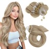 Moresoo Micro Link Hair Extensions Human Hair Honey Blonde Highlight
