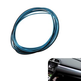 MOXRUQ Car Interior Moulding Trim Strip, 32.8ft Electroplating Car Interior Filler Insert Strips for Door Dashboard, Molding Line, DIY Vehicle Interior Flexible Strip with Install Tool (Blue)