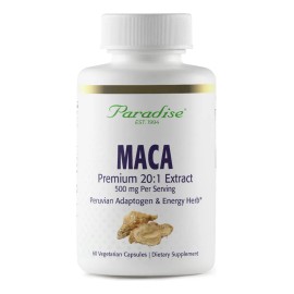 Paradise Herbs Extracto Raíz De Maca Vegano 60 Cápsulas