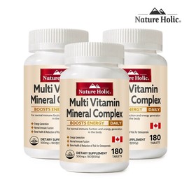Nature Holic Multivitamin Mineral Complex 3 bottles, 540 tablets, 18 months supply / 네이처홀릭 멀티비타민 미네랄 컴플렉스 3병 540정 18개월분