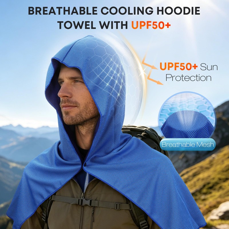 10 PCS Cooling Hoodie Towels, Head Cool Towel for Neck