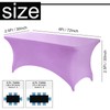 Mienocol Light Purple Spandex Tablecloths,6FT Stretchable Rectangle Table Cover Washable