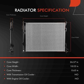 A-Premium Engine Coolant Radiator Assembly Compatible with Hyundai Sonata 2020 2021 2022 2.5L