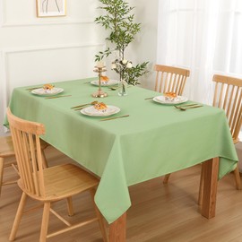 DWCN Rectangle Textured Tablecloth Waterproof Antiwrinkle SpillProof Jacquard Table Cloth, Decorative Fabric Table Cover for Kitchen, Dining, Wedding, Parties, Outdoor Picnic, 60x120, Light Sage Green