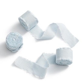 MORSUNBELA Chiffon Ribbon 2.5 cm x 6.4 m Gift Ribbon Decorative Ribbon Decoration Fabric Ribbon for Wedding Party Thanksgiving Birthday Gifts - Light Grey