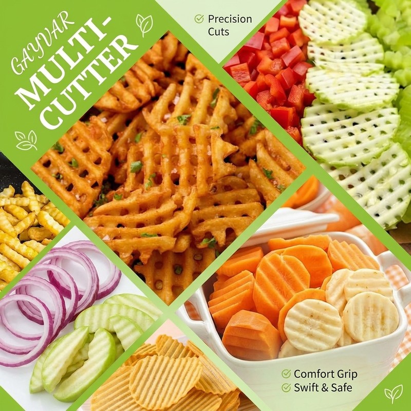 Stainless Steel Crinkle Cutter for Potatoes – Wavy Vegetable Slicer