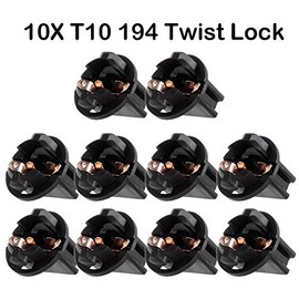 cciyu 10 Pack T10 168 Twist Lock Wedge instrument Panel Dash Light Bulb Base Sockets