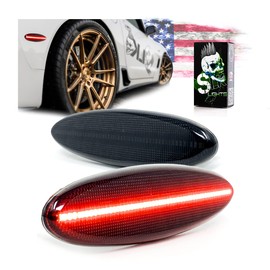 SLK - Luces C5 LED rojas para guardabarros laterales traseros mejores que el reemplazo original para accesorios convertibles Coupé Z06 1997-2004 (lente ahumada)