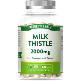 Nature's Truth Milk Thistle Tablets - 2000mg High Strength Milk Thistle Supplement - 60 Tablets - Vegan