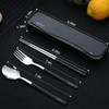 DEVICO Travel Utensils, 18/8 Stainless Steel 4pcs Cutlery Set Portable