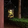 1-Pack Solar LED Lantern Outdoor Hanging Lamp Wrought Iron Deer