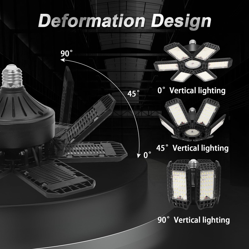 AUDLES 4 Pack LED Garage Light, 200W 20000LM 6500K LED
