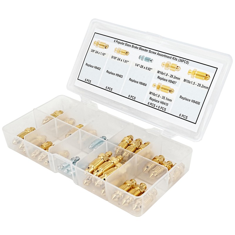 Dsnaduo 36 PCS Bleeder Valve,Brake Bleeder Screw Assortment Kit Replace