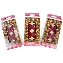 Luminessence(tm) Black Cherry Scented Tealight Candles, 8 Tealight Candles in Each Pack - 3 Packs - Total 24 Candles - Wonderful Aroma - Long Lasting – Inexpensive