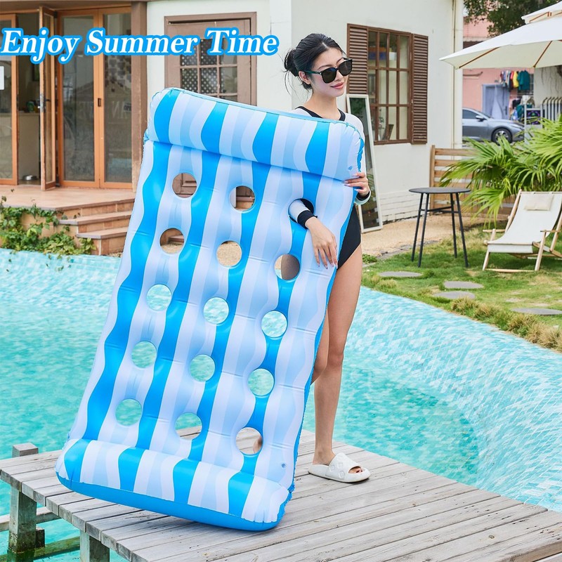 2-Pack Inflatable Pool Floats Mat for Teens, Large Pool Floaties