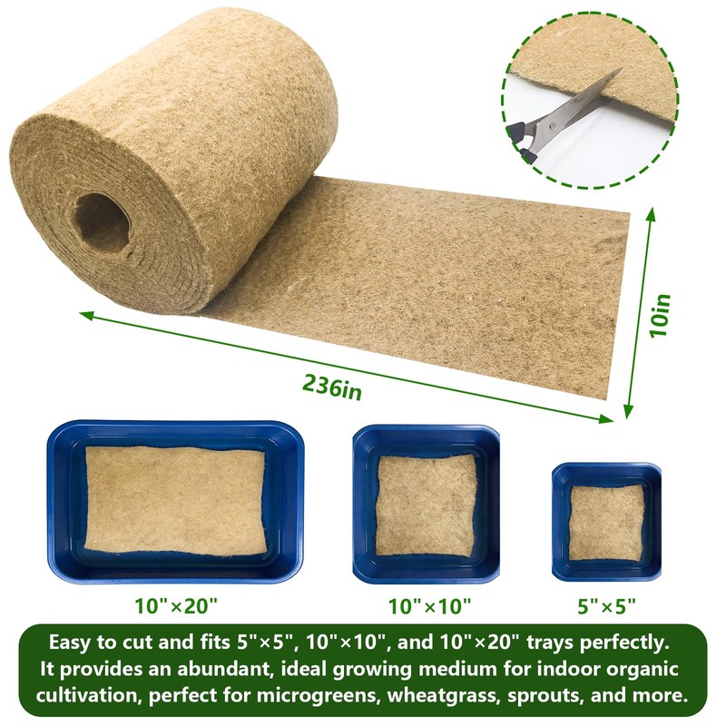 luperasol 1 Roll 10" X 236"Microgreen Grow Mat, Hydroponic Grow