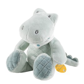 Nattou Mini Soft Toy Polyester Crocodile Romeo Integrated Rattle Approx 20cm Romeo, Jules and Sally Light Blue