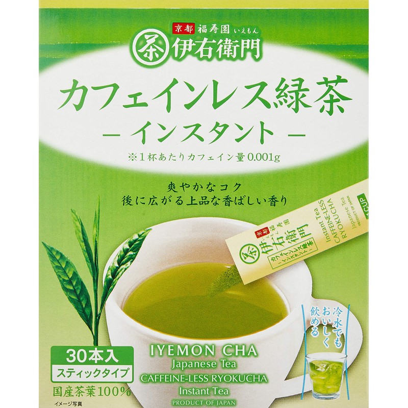 Uji no Dewu Iemon Caffeinated Instant Green Tea Sticks, 30
