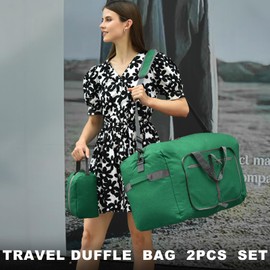 Felipe Varela 150L Duffle Bag with Shoes Compartment, Foldable Waterproof Travel Duffel Bags Duffle Overnight Weekend Travel Gym Bag for Men Women(Aqua Green)