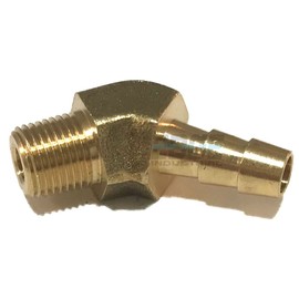 EDGE INDUSTRIAL 1/4" Hose ID to 1/8" Male NPT MNPT 45 Degree Brass Elbow Fitting Fuel/AIR/Water/Oil/Gas/WOG