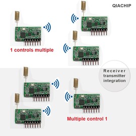 QIACHIP RX480e 868 MHz Transmitter Receiver RF Radio Module for Arduino and Garage Door Opener, Wireless Module with Antenna 4 Sets