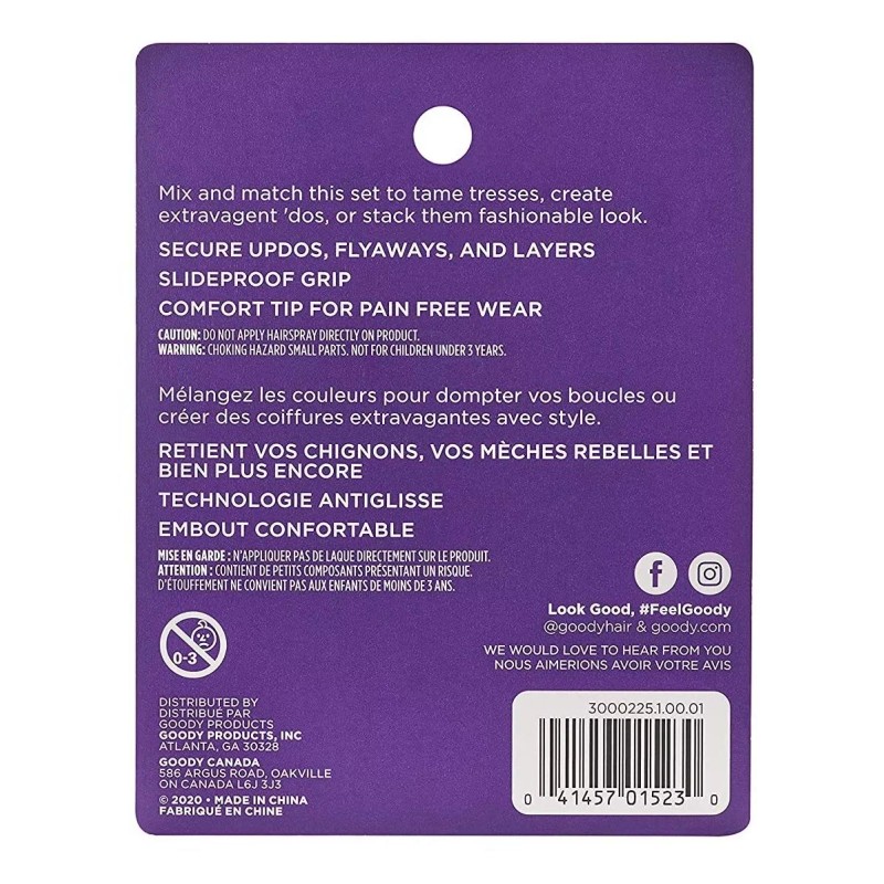Goody Bobby Pin Box With Magnetic Top - 75 Count,