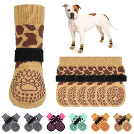 KOOLTAIL Non-slip dog socks, double-sided handles, dog socks for licking to prevent scratches on hardwood floors, outdoor dog shoes and paw protection for small, medium and large