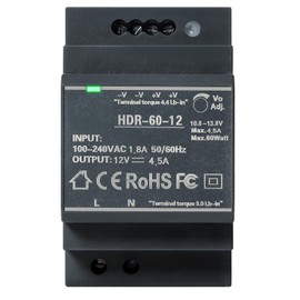 Jadeshay DIN Rail Power Supply 12 V DC 4.5 A 60 W DIN Rail Switching Power Supply DIN Rail Power Supply Transformer for Industrial Automation Devices HDR-60W-12V4.5A
