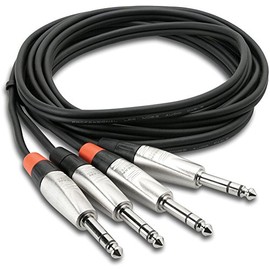 Hosa HSS-003X2 REAN Neutrik Connection Cable (4 x 6.3mm Jacks / 90 cm / Price for Pair) Silver