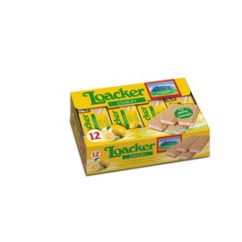 Loacker Premium Lemon Wafer Cookies| Multipack of 12 snacks | Crispy wafer fingers with creme-filling | Taste of fresh Italian Lemons |Non GMO | No artificial flavorings, added colors or preservatives | perfect snack for lunchbox & tea-break 19.05 oz