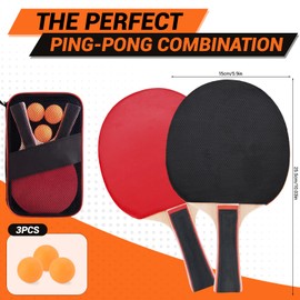 BBWELL Premium Table Tennis Bat Set, Professional Table Tennis Set with 2 Table Tennis Bats, 3 Table Tennis Balls and Carry Bag, Table Tennis Set Ideal for Beginners, Professionals and Family