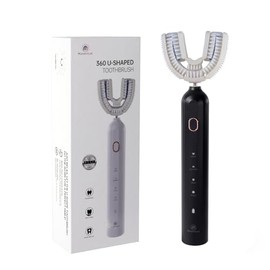 Cepillo de dientes ultrasónico en forma de U para adultos, cepillo de dientes eléctrico tiene cerdas de nailon 23760, limpieza automática de 360 grado