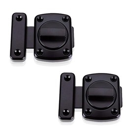 HEJINYUN Keys Door Lock 2-piece Set (Black) 2.17 x 2.48 inches (55 x 63 mm) Rotating Internal Lock Rotating Type Door Lock Interior Door Lock Retrofit Zinc Alloy Key Entrance Bathroom Door Telescopic