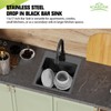 Black Kitchen And Bar Sink, 15x17 Inch Stainless Steel Drop