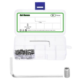 sourcing map Socket Set Grub Screws,50PCS #10x5/16"- 304 Stainless Steel Hex Socket Cup Point Allen Screws with Hex Wrench for Repairing Door Handles, Faucet (Silver)