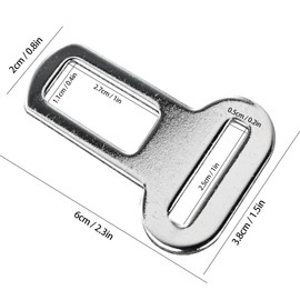 5 PCS Seat Belt Adapters, Metal Seat Belt Clip, Belt Buckle Adapter for Pet Leash, Seat Belt Buckle for Belts for Trucks and Cars - Silver