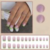 Sinyanail Press On False Nails French Long Almond Acrylic Fake