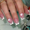 SINHOT Short Press on Nails Square - White French Tip