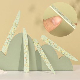 KADS 10Pcs Nail File Chinese Style Washable Professional Nail Files Reusable Double Sided Nail Styling Tools for Home and Salon Use (Parrot Plum Blossom)